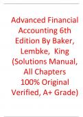 Solutions Manual For Advanced Financial Accounting, 6th Edition By Baker, Lembke  King