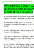 PPCT/HFRG STUDY GUIDE questions and answers (verified for accuracy)