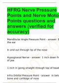 HFRG Nerve Pressure Points and Nerve Motor Points questions and answers (verified for accuracy)