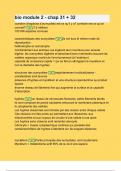 bio module 2 - chap 31 + 32  with Verified Correct Answers