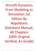 Solutions Manual For Aircraft Dynamics From Modeling To Simulation 1st Edition By  Napolitano