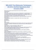 MB ASCP Test Molecular Techniques (20-30%) Verified Questions And Answers 2024