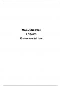 Environmental law (LCP4805) May/June exam 2024 memo