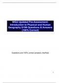 WGU Updated Pre-Assessment: Introduction to Physical and Human Geography D199 Questions & Answers (100% Correct)