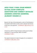 APES YEAR 3 FINAL EXAM NEWEST ACTUAL EXAM COMPLETE QUESTIONS