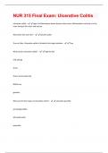 NUR 315 Final Exam: Ulcerative Colitis Questions And Answers Graded A+