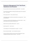 Explosive Management Cert Test Exam Questions And Answers