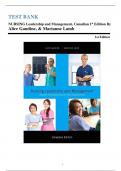 Test Bank For Nursing Leadership and Management, Canadian 1st Edition By Alice Gaudine, & Marianne Lamb All Chapters 1-14 