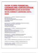 FICEP F1900 FINANCIAL COUNSELING CERTIFICATION PROGRAM EXAM QUESTIONS WITH CORRECT ANSWERS 100% 2024