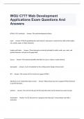 WGU C777 Web Development Applications Exam Questions And Answers