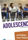 Test Bank For Adolescence, Canadian Edition, 2nd edition Ian McMahan