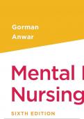 Test Bank For Mental Health Nursing 6th Edition Linda M. Gorman 