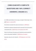 CDMS EXAM WITH COMPLETE  QUESTIONS AND 100% CORRECT  ANSWERS { GRADED A+} 