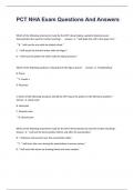 PCT NHA Exam Questions And Answers