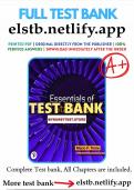 Test Bank for Essentials of Statistics 7th Edition By  Triola All Chapters Are Included