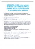 MED SURG 2 HESI EXAM WITH 200  QUESTIONS AND CORRECTLY DETAILED  ANSWERS (VERIFIED ANSWERS) LATEST  UPDATE 2024 ALREADY GRADED A