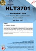 HLT3701 Assignment 2 (COMPLETE ANSWERS) 2024 