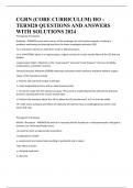 CGRN (CORE CURRICULUM) HO - TERM20 QUESTIONS AND ANSWERS WITH SOLUTIONS 2024