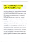 OTP 2 Exam Questions with Correct Answers 