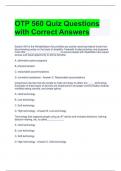 OTP 560 Quiz Questions with Correct Answers 