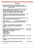 ASU CDE Dairy Foods Questions and Accurate Solutions  Rated A