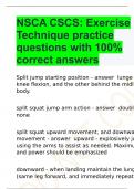 NSCA CSCS Practice: Program Design exam questions and answers 2024