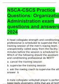 NSCA CSCS: Exercise Technique practice questions with 100% correct answers