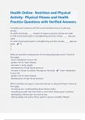 Health Online- Nutrition and Physical Activity- Physical Fitness and Health Practice Questions with Verified Answers |Latest 2024/2025