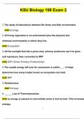 KSU Biology 198 Exam 1-6 BUNDLED Biology 198 Final Exam  KSU Bio 198 Exam 1-5 Questions with 100% Correct Answers | Verified | Latest Update