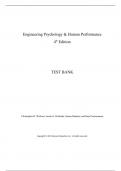 Test Bank to Accompany Engineering Psychology & Human Performance,Wickens,4e