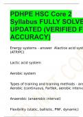 PDHPE HSC Core 2 Syllabus FULLY SOLVED & UPDATED (VERIFIED FOR ACCURACY)