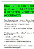 HSC PDHPE core 1 critical question 1 FULLY SOLVED & UPDATED (VERIFIED FOR ACCURACY)