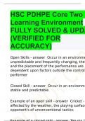 HSC PDHPE Core Two - The Learning Environment FULLY SOLVED & UPDATED (VERIFIED FOR ACCURACY)