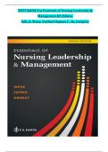 TEST BANK For Essentials of Nursing Leadership & Management 8th Edition by Sally A. Weiss, Verified Chapters 1 - 16, Complete Newest Version