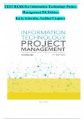 TEST BANK For Information Technology Project Management 9th Edition by Kathy Schwalbe, Verified Chapters 1 - 13, Complete Newest Version