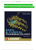 Basic and Clinical Pharmacology, 15th Edition TEST BANK by Bertram G. Katzung, Verified Chapters 1 - 66, Complete Newest Version