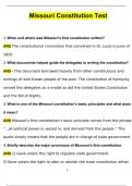 Missouri Constitution Test Updated Questions with 100% Correct Answers | Verified | Latest Update