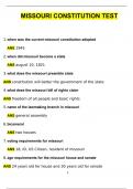 Missouri Constitution Test 2024 60 Questions with 100% Correct Answers | Verified