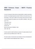 HESI Entrance Exam - MATH Practice Questions & Answers 2024 ( A+ GRADED 100% VERIFIED)