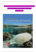 Solutions Manual For Fundamentals of Corporate Finance, 13th Edition by Ross, Westerfield, and Jordan, Verified Chapters 1 - 27, Complete Newest Version