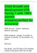 Child Growth and development UTA Family 1 with 100% correct answers(verified for accuracy)