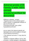 Adrenal probs UTA Family 2 with 100% correct answers(verified for accuracy)