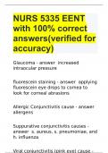 NURS 5335 EENT with 100% correct answers(verified for accuracy)