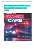 TEST BANK For Paramedic Care - Principles and Practice, 6th Edition, Volume 1 - 5 by Bledsoe, Verified Chapters, Complete Newest Version