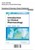 Test Bank for Introduction to Clinical Pharmacology, 9th Edition by Hosler, 9780323529112, Covering Chapters 1-19 | Includes Rationales