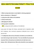 HESI OBSTETRICS MATERNITY PRACTICE EXAM 2024 QUESTIONS AND ANSWERS BEST Attained Grade A+ GUARANTEED SUCCESS LATEST UPDATE 2024 / 2025