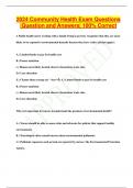 2024 Community Health Exam Questions |Question and Answers| 100% Correct