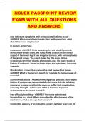  NCLEX PASSPOINT REVIEW EXAM WITH ALL QUESTIONS AND ANSWERS 