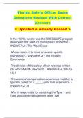 Florida Safety Officer Exam Questions Revised With Correct Answers < Updated & Already Passed >