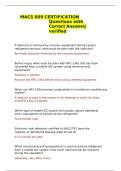 MACS 609 CERTIFICATION Questions with Correct Answers| verified